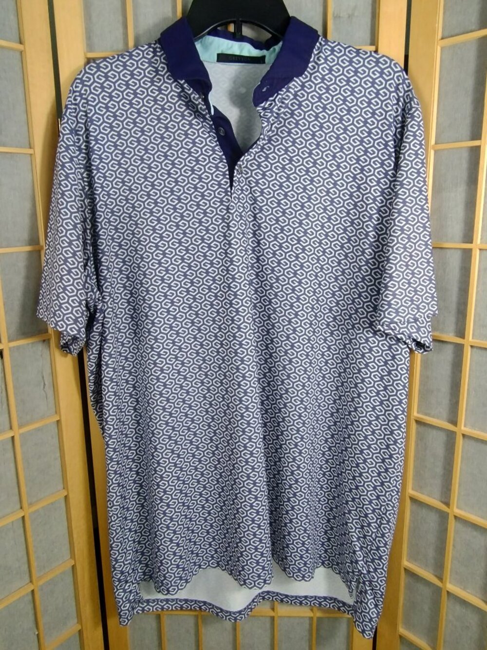 Greyson All Over G Logo Golf Polo Navy Size L